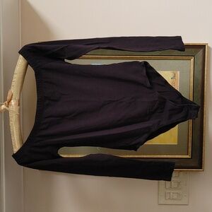 Priceless Black Long Sleeve Low Shoulder Bodysuit sz S